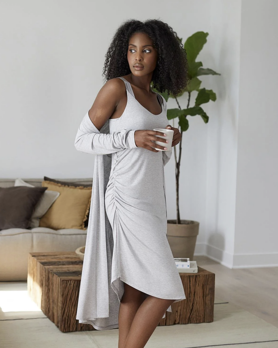 Lounge Shirred Dress