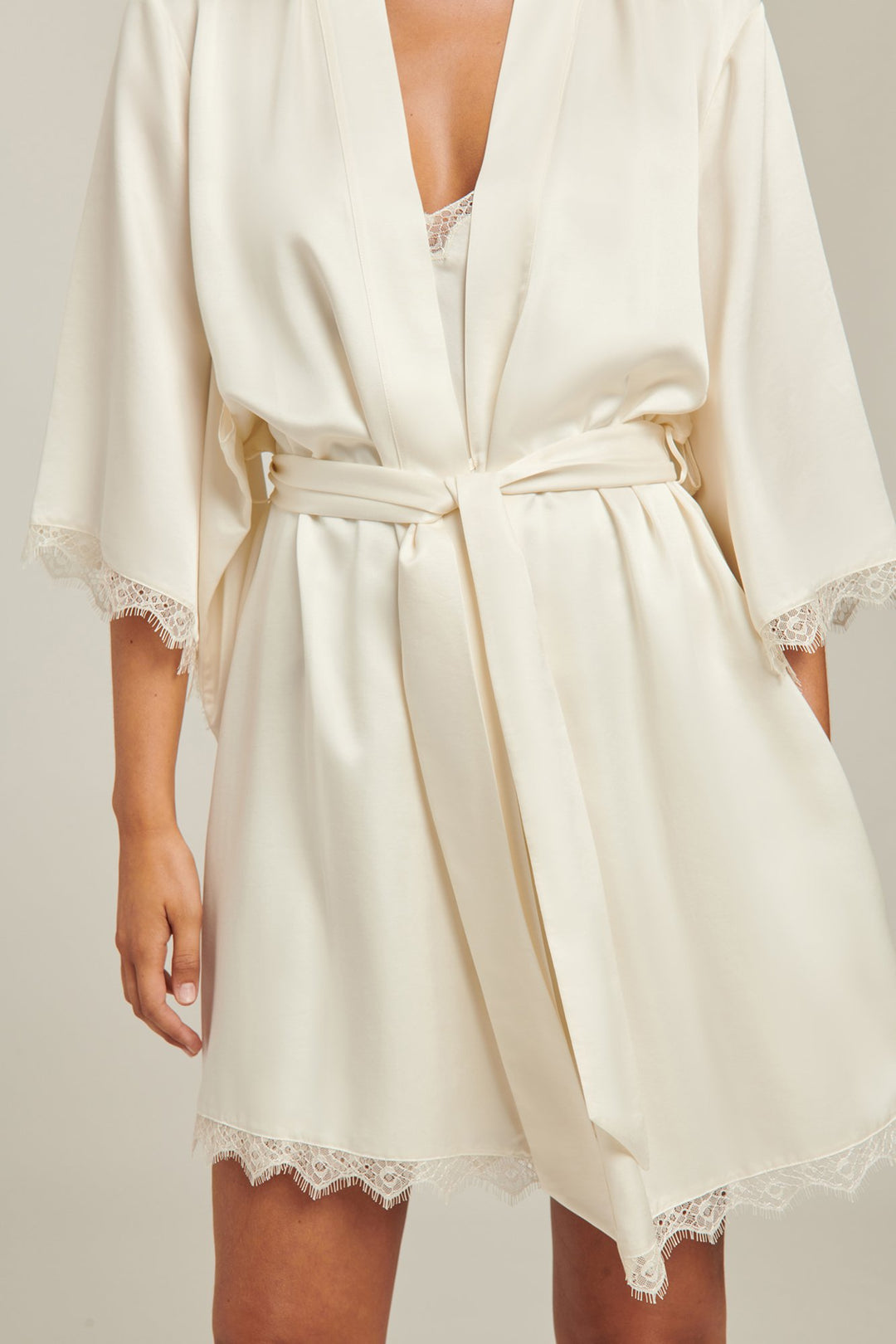 Silk Blend Lace Robe