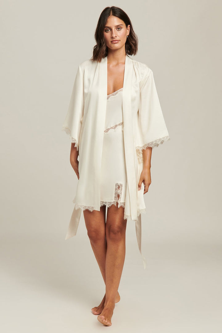 Silk Blend Lace Robe