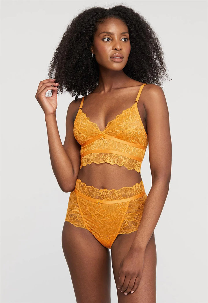 Longline Bralette & High Waist Panty Set