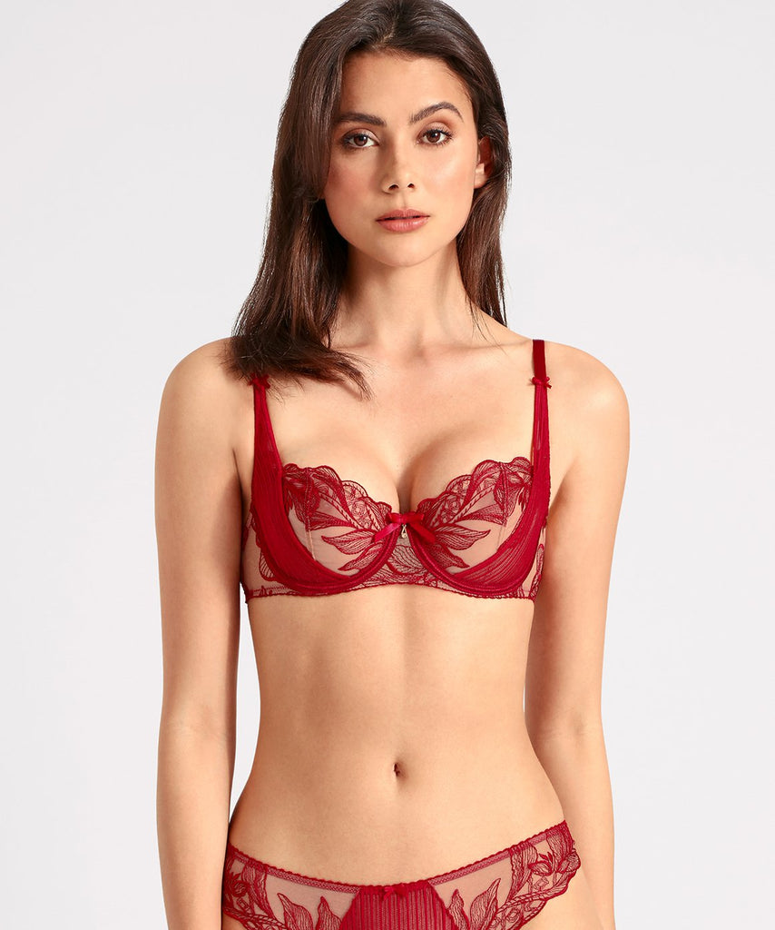 Shop Set of 2 - Bow Applique Padded Balconette Bra with Adjustable